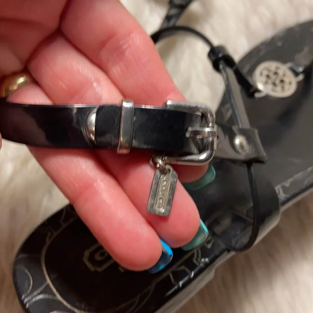 Coach Pansy Black Jelly Sandals Size 9B